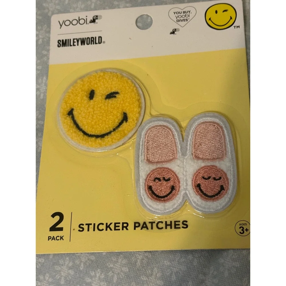 Yoobi SmileyWorld Sticker Patches Enamel Pins and Adhesive Patch Bundle 12pc Set